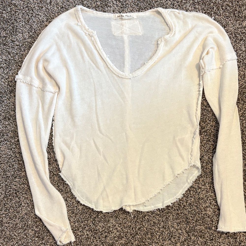We The Free Cream Long Sleeve Blouse